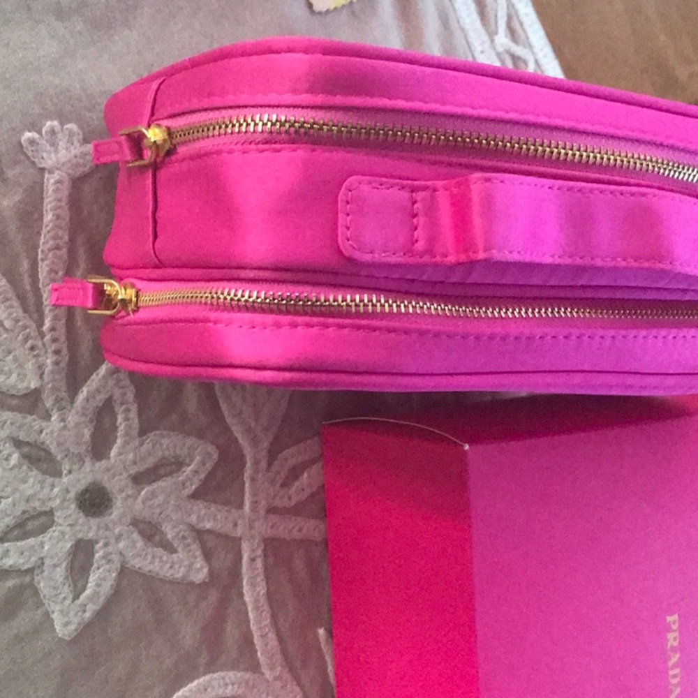 Brand NEW Prada Candy Make-up Bag Color Fuchsia, Size 7 1/2 x 5 1/2 x 3“ wide - Picture 2 of 5
